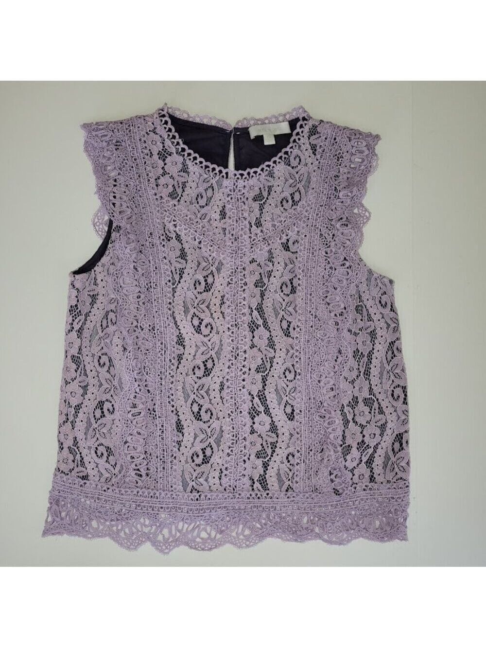 Anthropologie Eri + Ali Sydney Lace Blouse In Lavender Lined Women's Size XS - Picture 2 of 10